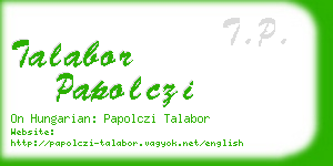 talabor papolczi business card